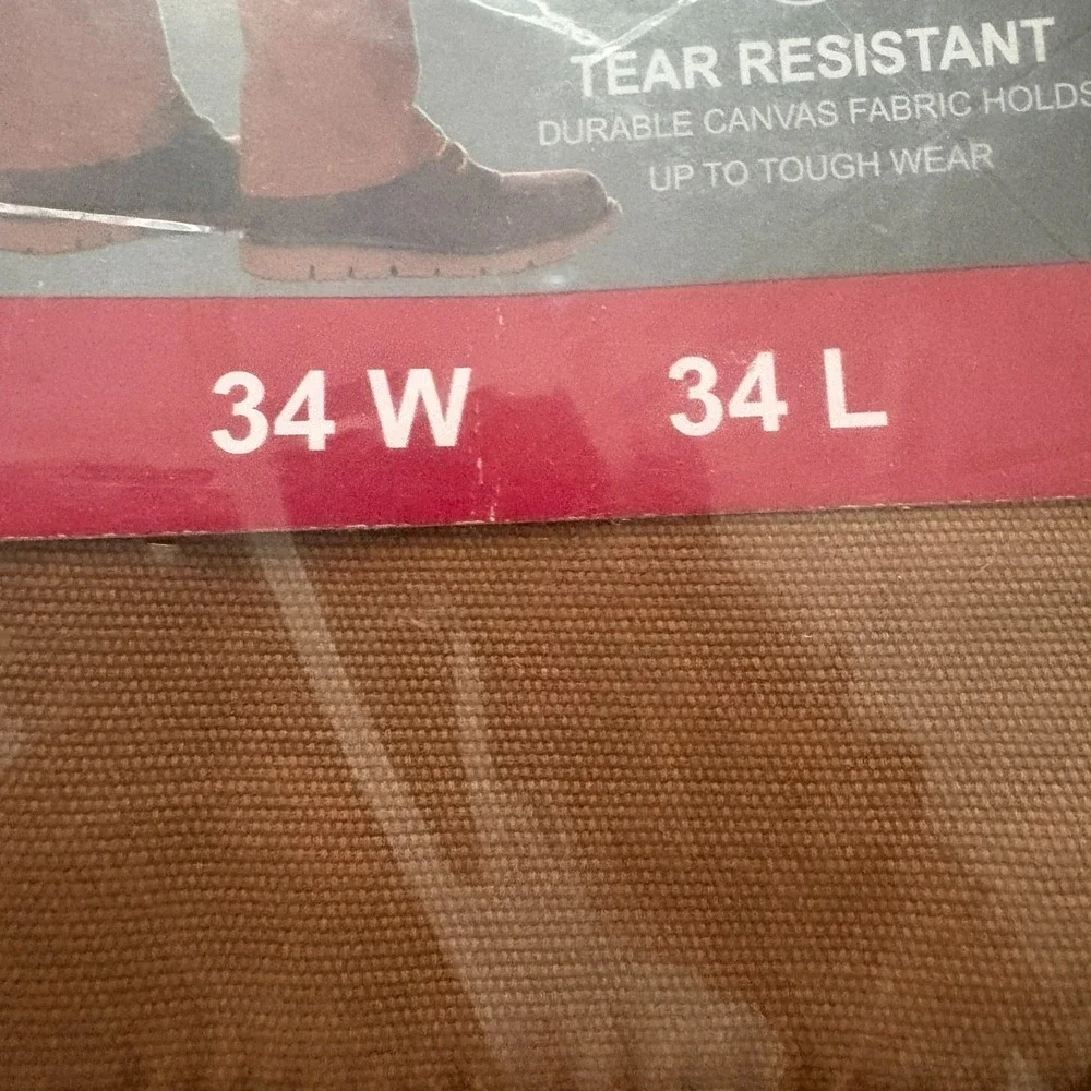 NWT Coleman Toffee Brown Tear Free Fleece‎ Lined Utility Pants Size 34 x 34 $90